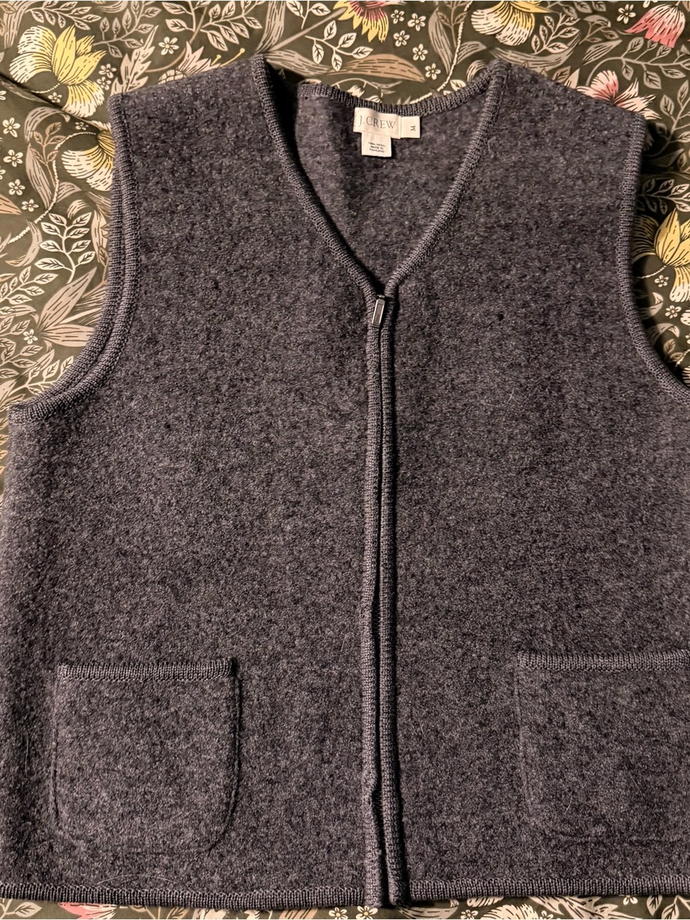 JCrew 100% wool zip vest